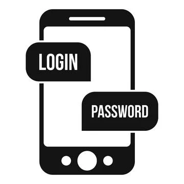 Phone login authentication icon, simple style Stock Illustration
