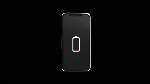 Phone with low battery animation Stock Footage 133069187