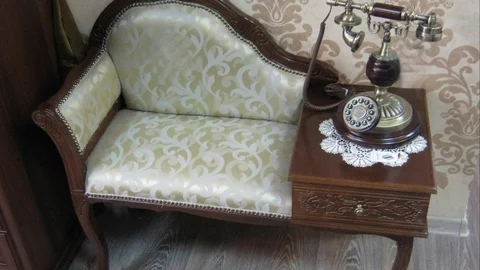 Phone made as old style Stock Footage 73770972