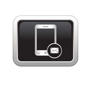 Phone mail icon black Stock Illustration