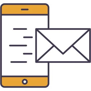 Phone mail icon mobile sms vector email message Stock Illustration