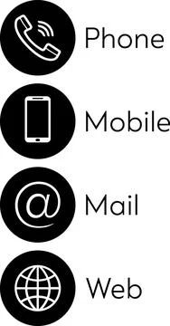 Phone, Mail, Mobile and WEB icons as contact concept Stock Illustration