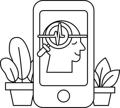 A phone with a man's face on it and a heart on the screen Stock Illustration
