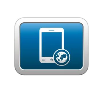 Phone map icon on blue Stock Illustration