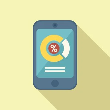 Phone market segmentation icon flat vector. Segment target Illustrazione stock