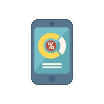 Phone market segmentation icon flat vector. Segment target Stock Illustration