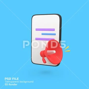 Phone with megaphone speaker announce promotion isolated 3d render icon ill.. PSD 템플릿
