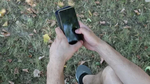 The phone is in men's hands Stock Footage 156981284