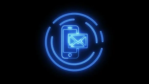 Phone with message icon. smartphone with message box icon animation. Stock Footage 312929092