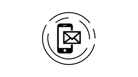 Phone with message icon. smartphone with message box icon animation. Stock Footage 312929097