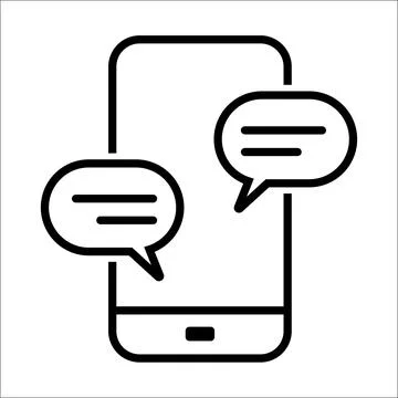 Phone Message line icon Stock Illustration