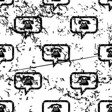 Phone message pattern, grunge, monochrome Stock Illustration