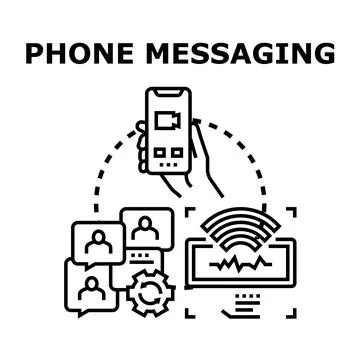 Phone messaging application communication digital technology concept Stock Illustration