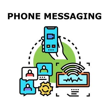Phone messaging application communication digital technology concept Stock Illustration