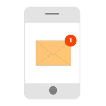 Phone with messege on the screen. Sending message concept. Vector flat icon i Stock Illustration