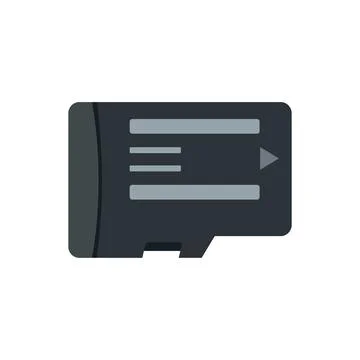 Phone micro sd card icon flat isolated vector Stock Illustration