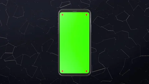 Phone mobile with screen green screen on sci fi technology background Stock Footage 142179064