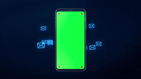 Phone mobile with screen green screen social network like heart love icon  Stock-Footage 142179226