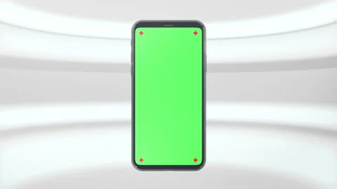 Phone mobile with screen green screen on sci fi technology background Stock-Footage 142181677
