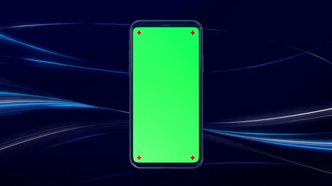 Phone mobile with screen green screen on sci fi technology background Stock-Footage 142182400