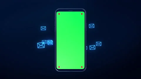 Phone mobile with screen green screen social network like heart love icon  Stock-Footage 142183932