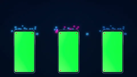 Phone mobile with screen green screen social network like heart love icon  Stock-Footage 142183966