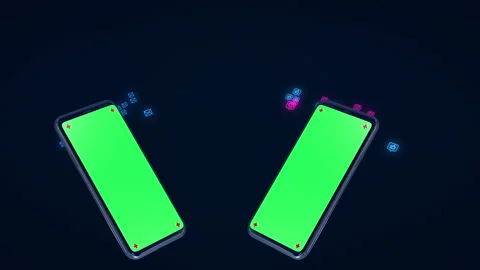 Phone mobile with screen green screen social network like heart love icon  Stock-Footage 142184233