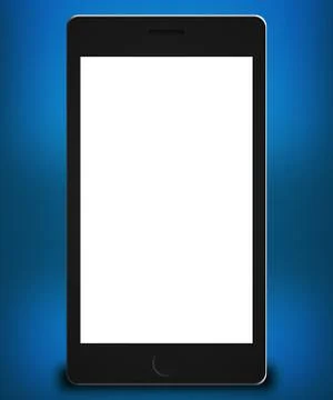 Phone mockup blue backdrop Illustrazione stock