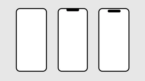 Phone mockup isolate 3d vector screen device template. Cellphone app mock up Stock Illustration