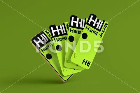 Phone Mockup With Overlapping Layout PSD Template