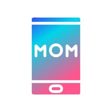 Phone mom icon solid gradient red purple blue colour mother day symbol illu.. 库存插图