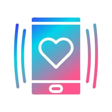 Phone mom icon solid gradient red purple blue colour mother day symbol illu.. 库存插图