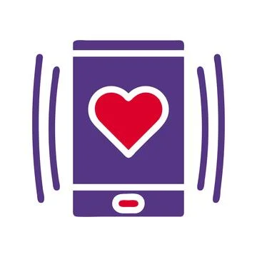 Phone mom icon solid red purple colour mother day symbol illustration. Stock Illustration