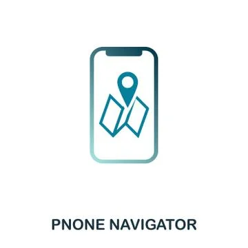 Phone Navigator icon. Flat style icon design. UI. Illustration of pnone Stock Illustration