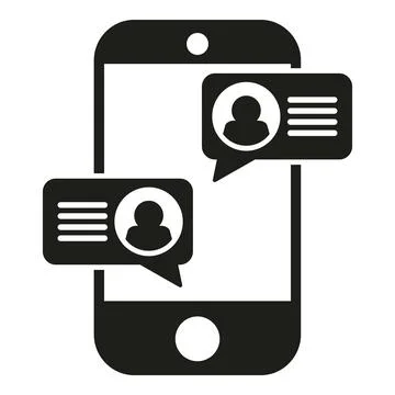Phone new chat icon simple vector. Button group Stock Illustration