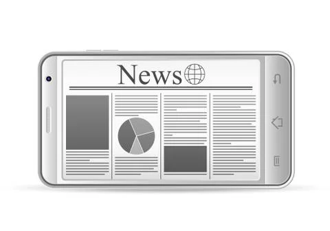 Phone newspaper Stock Illustration