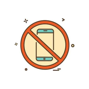 Phone not allowed icon design vector Stock Illustration