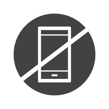 Phone Not Allowed icon vector image. Illustrazione stock