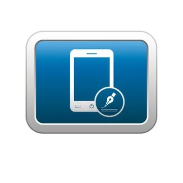 Phone note icon on blue Stock Illustration