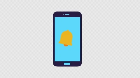 Phone with notification bell Alarm concept icon animation with alpha channel Stock Footage 309085659