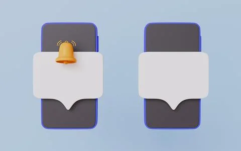 Phone notification textbox 3d illustration Stock Illustration