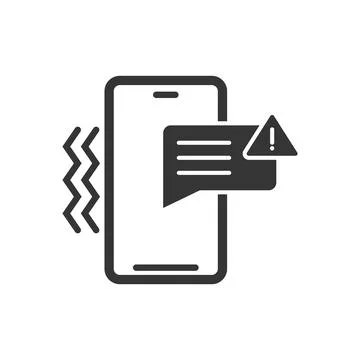 Phone notifications icon in flat style. Smartphone with new notice vector i.. Stock Illustration