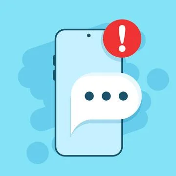 Phone notifications icon in flat style. Smartphone with new notice vector i.. Stock Illustration