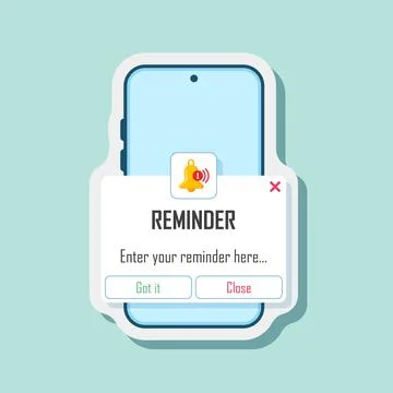 Phone notifications sticker icon in flat style. Smartphone with new notice .. Stockillustratie