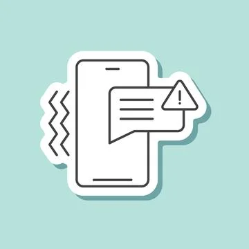 Phone notifications sticker icon in flat style. Smartphone with new notice .. Stockillustratie
