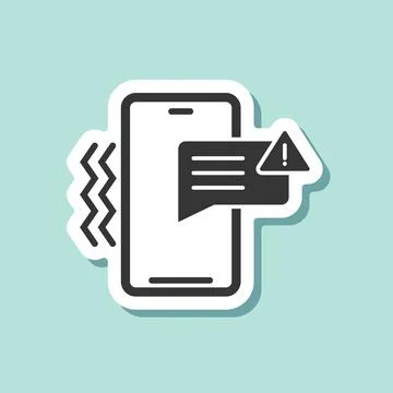 Phone notifications sticker icon in flat style. Smartphone with new notice .. Stockillustratie