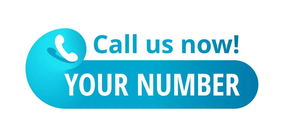 Phone number button template Stock Illustration
