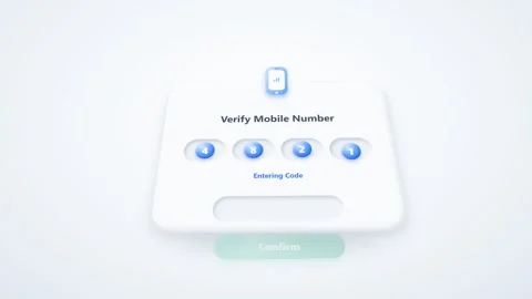 Phone number verification process on mobile app user interface. 4K Stock-Footage 348301253