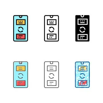 Phone online application converter color icon minimal vector Stock Illustration