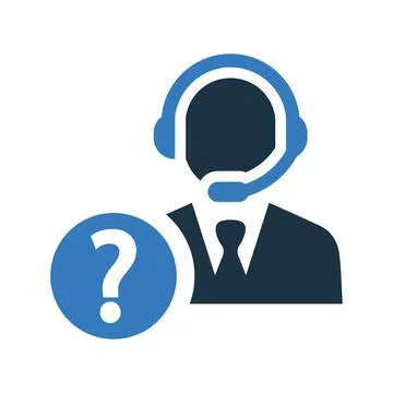 Phone operator, question icon. Simple editable vector design isolated on a .. Stock Illustration